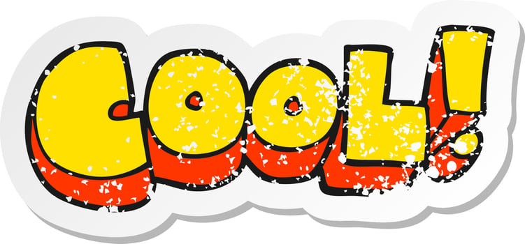 retro distressed sticker of a cool cartoon symbol vector