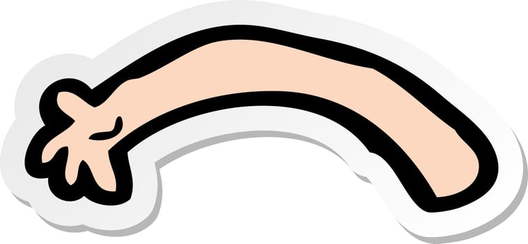 sticker of a cartoon arm vector