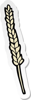 sticker of a cartoon corn vector