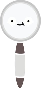 flat color retro cartoon magnifying glass vector