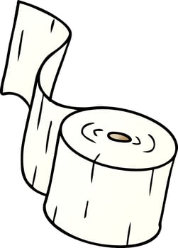 gradient cartoon doodle of a toilet roll vector