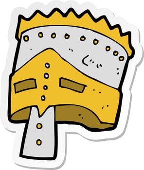 sticker of a cartoon kings armor vector