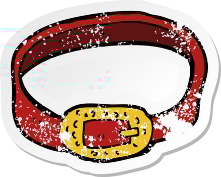 retro distressed sticker of a cartoon belt vector