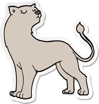 distressed sticker of a cartoon lioness vector