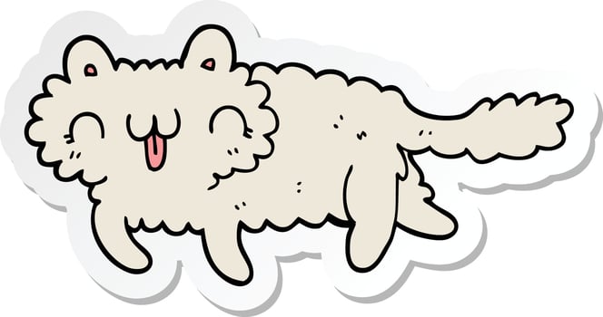 sticker of a cartoon cat vector