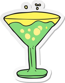sticker of a cartoon cocktail vector