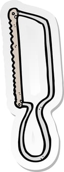 sticker of a cartoon hacksaw vector