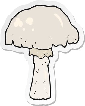 sticker of a cartoon mushroom vector