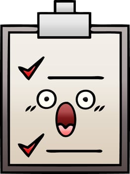 gradient shaded cartoon check list vector