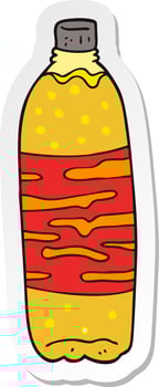 sticker of a cartoon fizzy drink vector