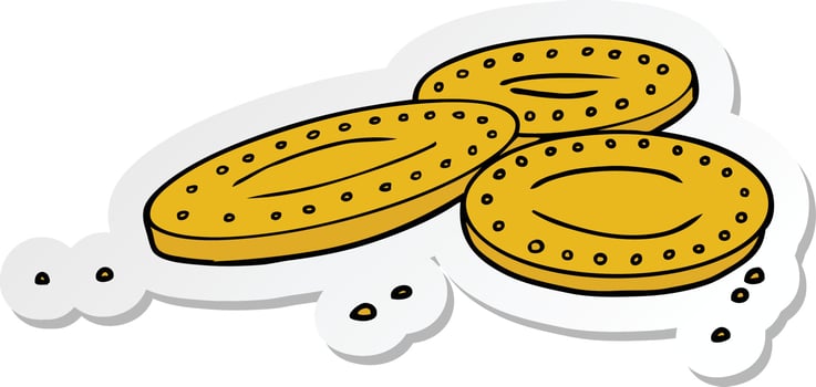 sticker of a cartoon gold coins vector