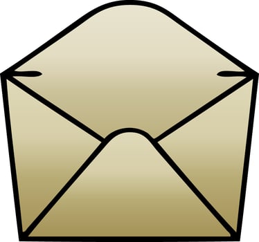 quirky gradient shaded cartoon envelope vector