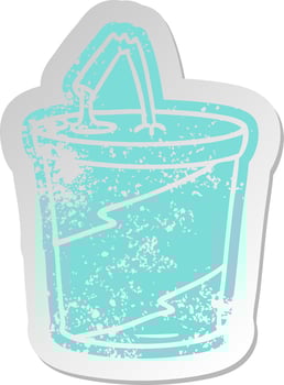 distressed old sticker of fastfood drink vector