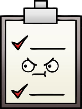 gradient shaded cartoon check list vector