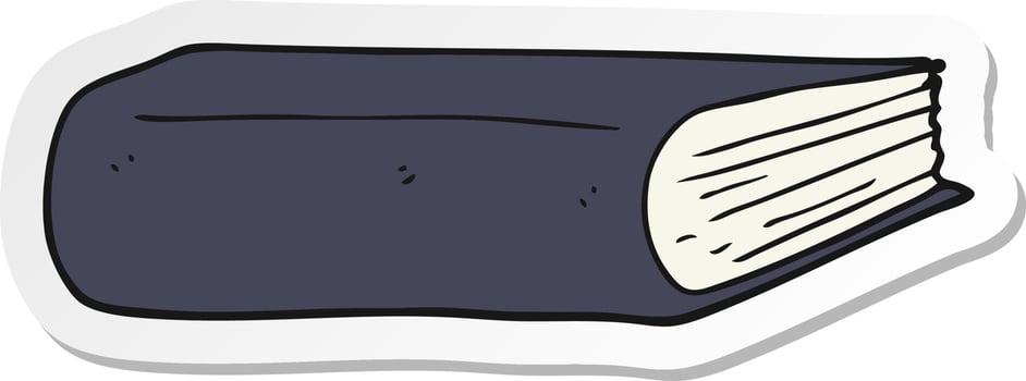 sticker of a cartoon book vector
