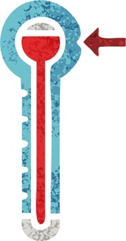 retro illustration style cartoon glass thermometer vector