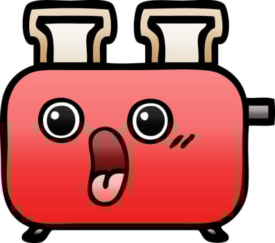 gradient shaded cartoon of a toaster vector