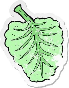 retro distressed sticker of a cartoon leaf symbol vector