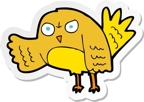 sticker of a angry cartoon bird vector