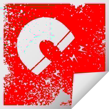 distressed square peeling sticker symbol magnet vector