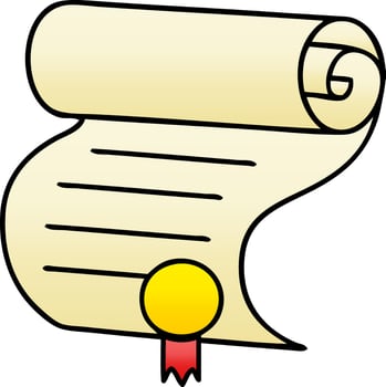 gradient shaded cartoon important document vector
