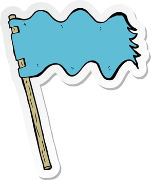 sticker of a cartoon white flag vector