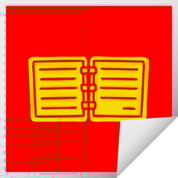 square peeling sticker cartoon note book vector