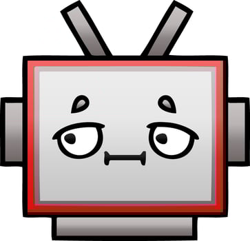 gradient shaded cartoon robot head vector