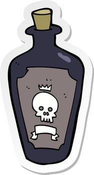 sticker of a cartoon poison vector