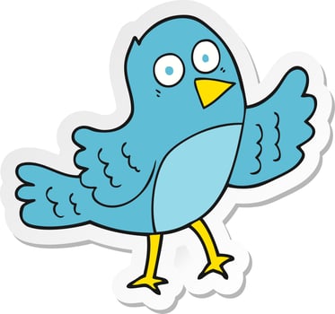 sticker of a cartoon bird vector