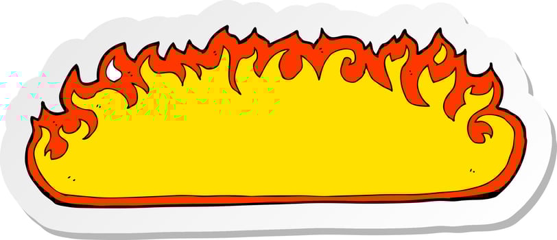 sticker of a cartoon fire border vector