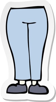 sticker of a cartoon legs vector