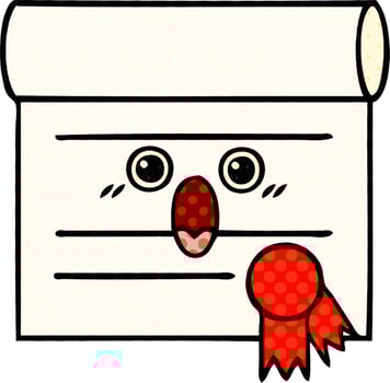 comic book style cartoon certificate vector