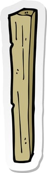 sticker of a cartoon wooden post vector