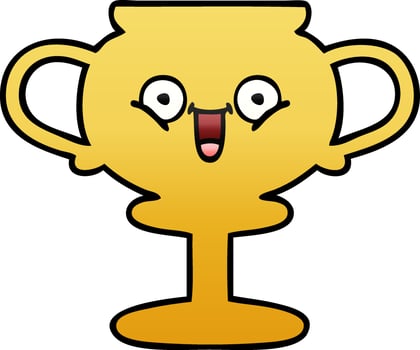 gradient shaded cartoon trophy vector