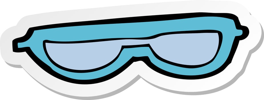 sticker of a cartoon glasses vector
