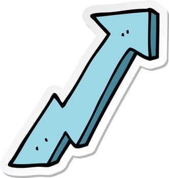 sticker of a cartoon positive growth arrow vector