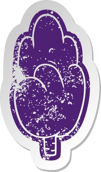 distressed old sticker single green tree vector