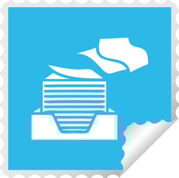square peeling sticker cartoon stack of office papers vector