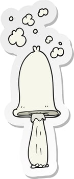 sticker of a cartoon mushroom vector