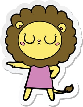 sticker of a cartoon lion vector