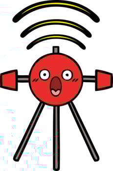 cute cartoon satellite vector