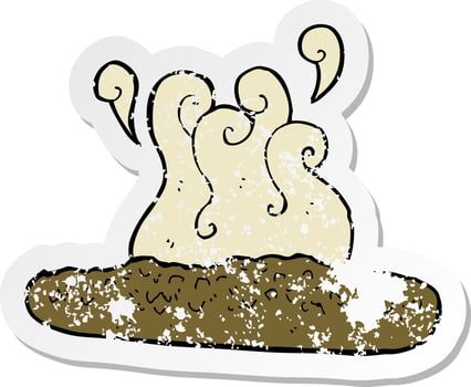retro distressed sticker of a cartoon baguette vector