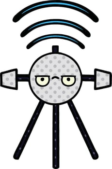 comic book style cartoon satellite vector