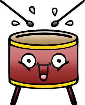 gradient shaded cartoon drum vector