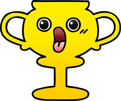 gradient shaded cartoon trophy vector