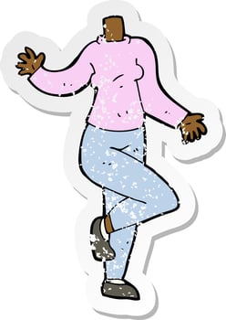 retro distressed sticker of a cartoon body vector