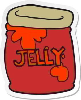 sticker of a cartoon jar of jelly vector