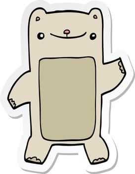 sticker of a cartoon teddy bear vector