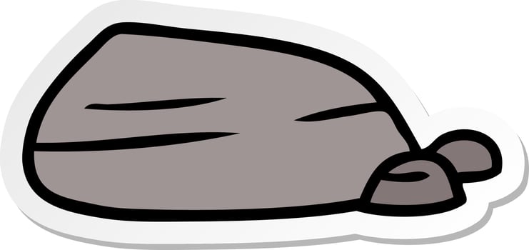sticker cartoon doodle of stone and pebbles vector